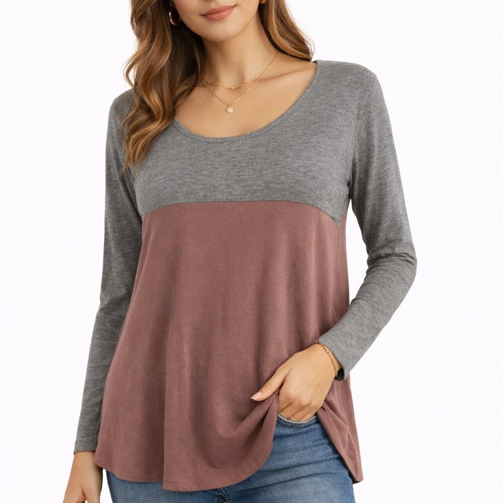 Anthro Meadow Rue Mela Colorblock Tunic Medium Long Sleeve Boho Top